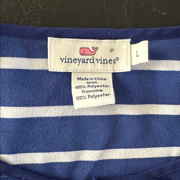 Vineyard Vines Navy and White Striped Long Sleeve Tee, EUC - Picture 3 of 4